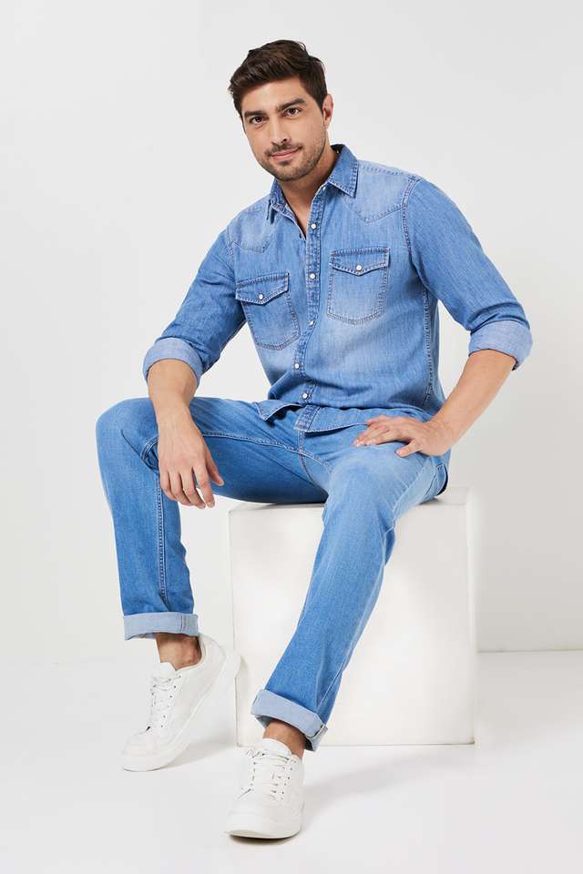 Solid-Cotton-Slim-Fit-Men-s-Casual-Shirt