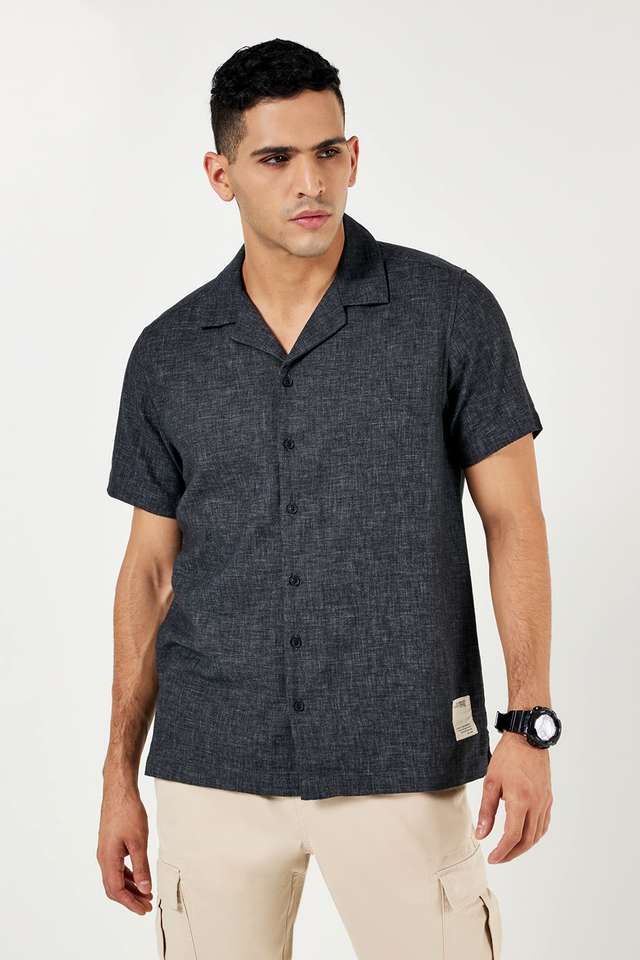 Solid-Cotton-Relaxed-Fit-Men-s-Casual-Shirt