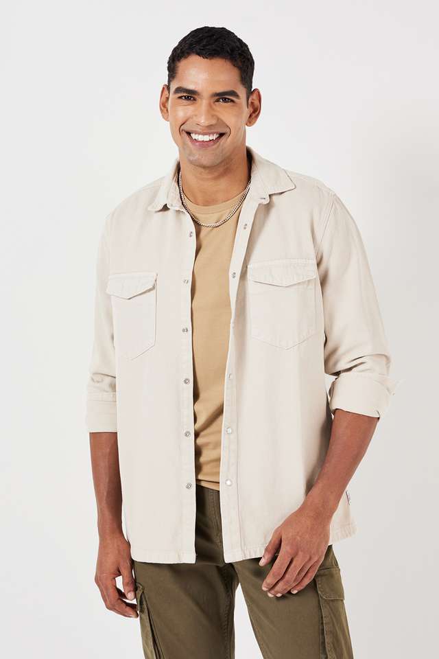 Solid-Twill-Relaxed-Fit-Men-s-Casual-Shaket