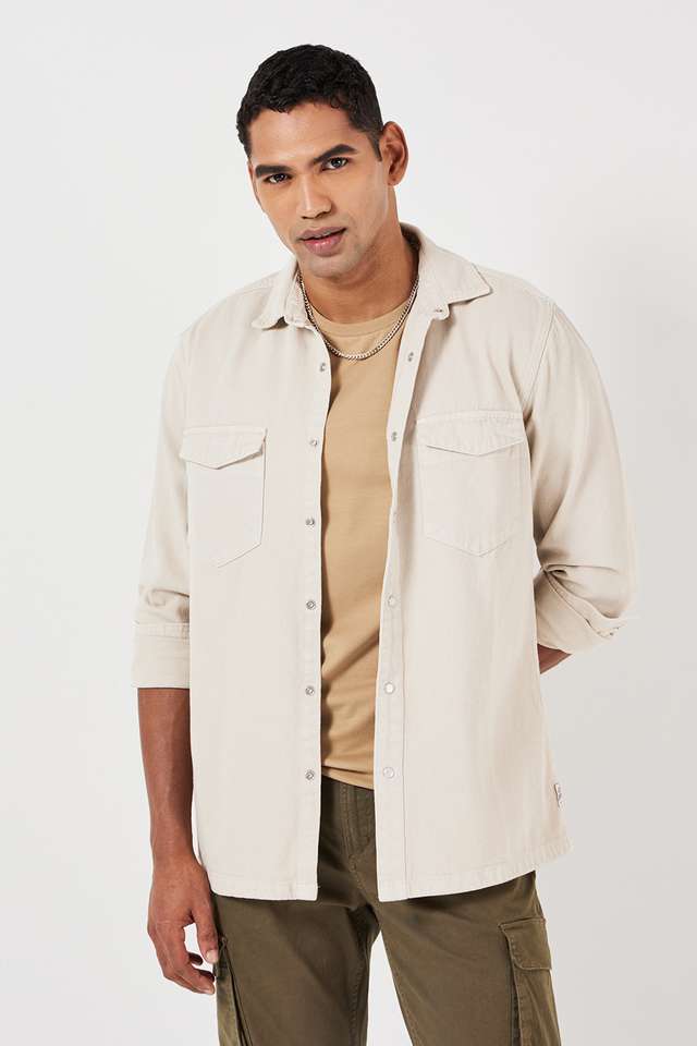 Solid-Twill-Relaxed-Fit-Men-s-Casual-Shaket