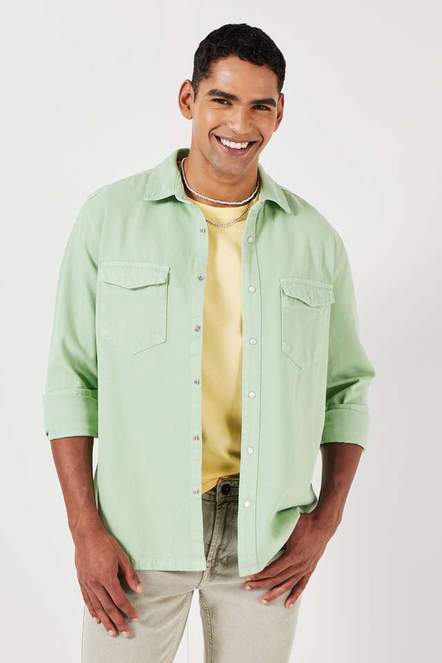 Solid-Twill-Relaxed-Fit-Men-s-Casual-Shaket