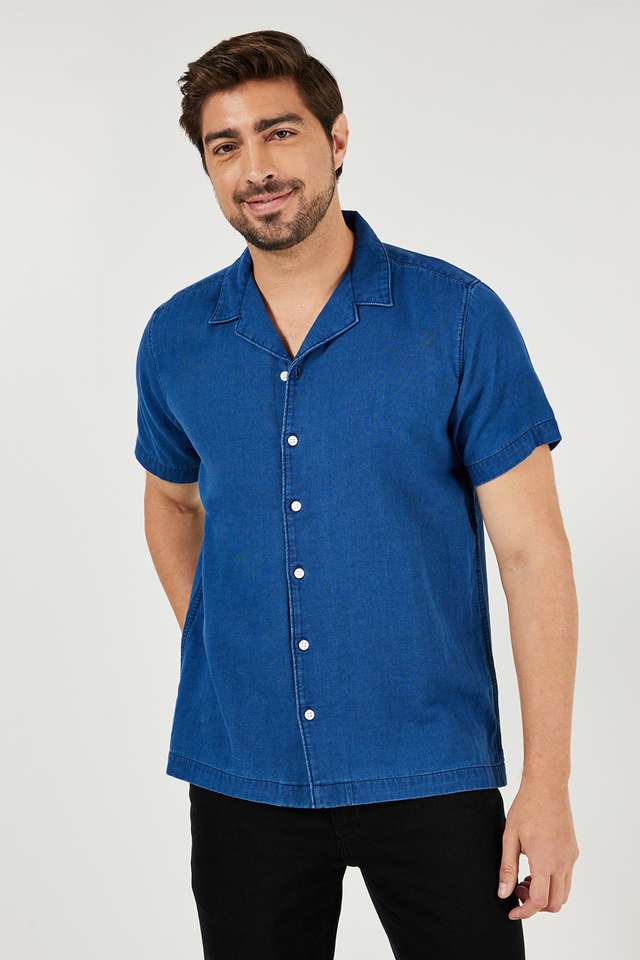 Solid-Blended-Relaxed-Fit-Men-s-Casual-Shirt