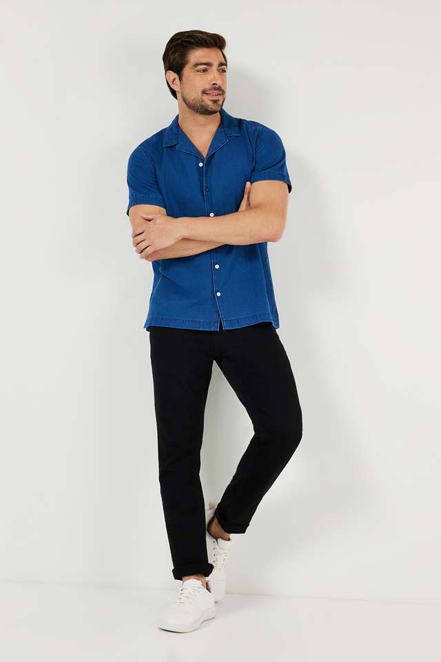 Solid-Blended-Relaxed-Fit-Men-s-Casual-Shirt