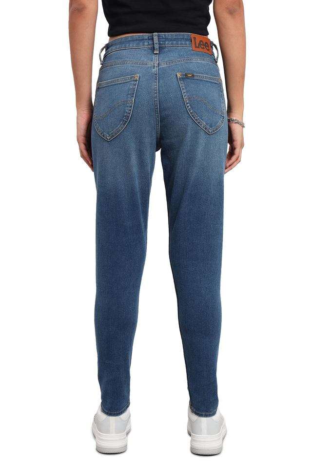 Buy Lee blue High Rise Light Wash Cotton Mom Fit Women's Jeans