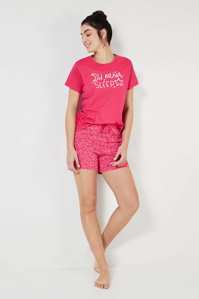 Regular-Fit-Mid-Thigh-Cotton-Women-s-Night-Wear-Shorts