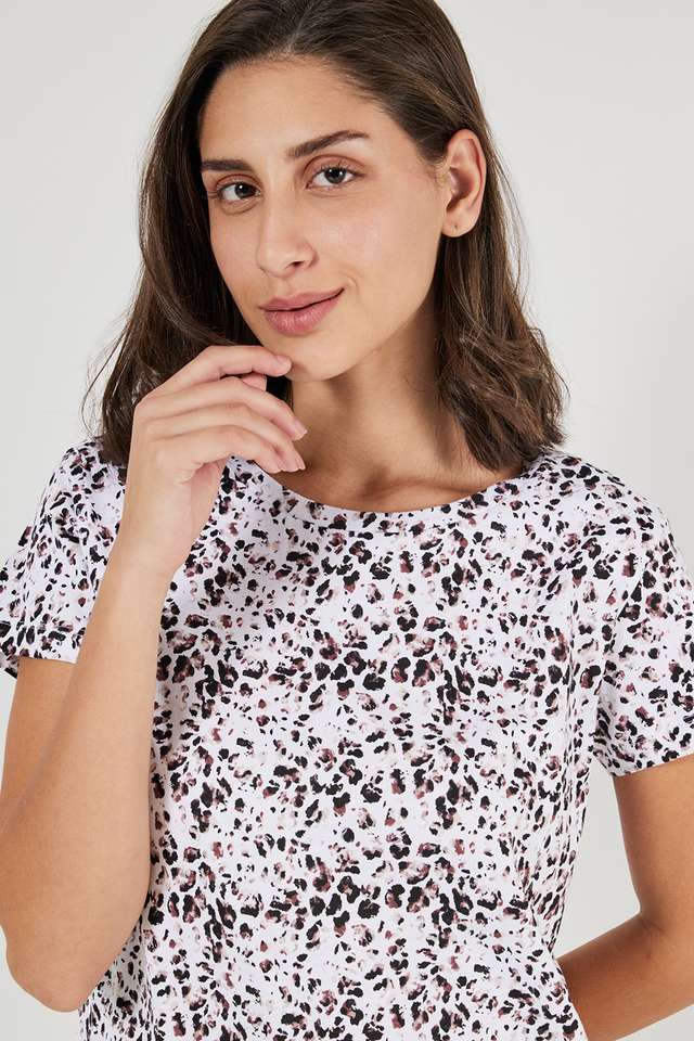 Printed-Round-Neck-Cotton-Women-s-Casual-Wear-T-Shirt