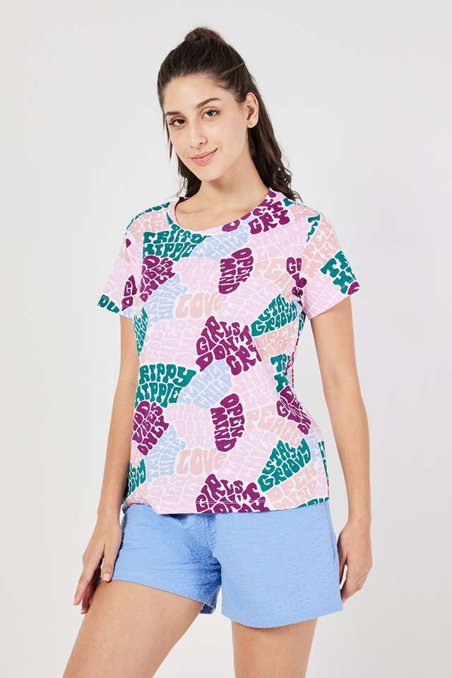 Printed-Round-Neck-Cotton-Women-s-Casual-Wear-T-Shirt