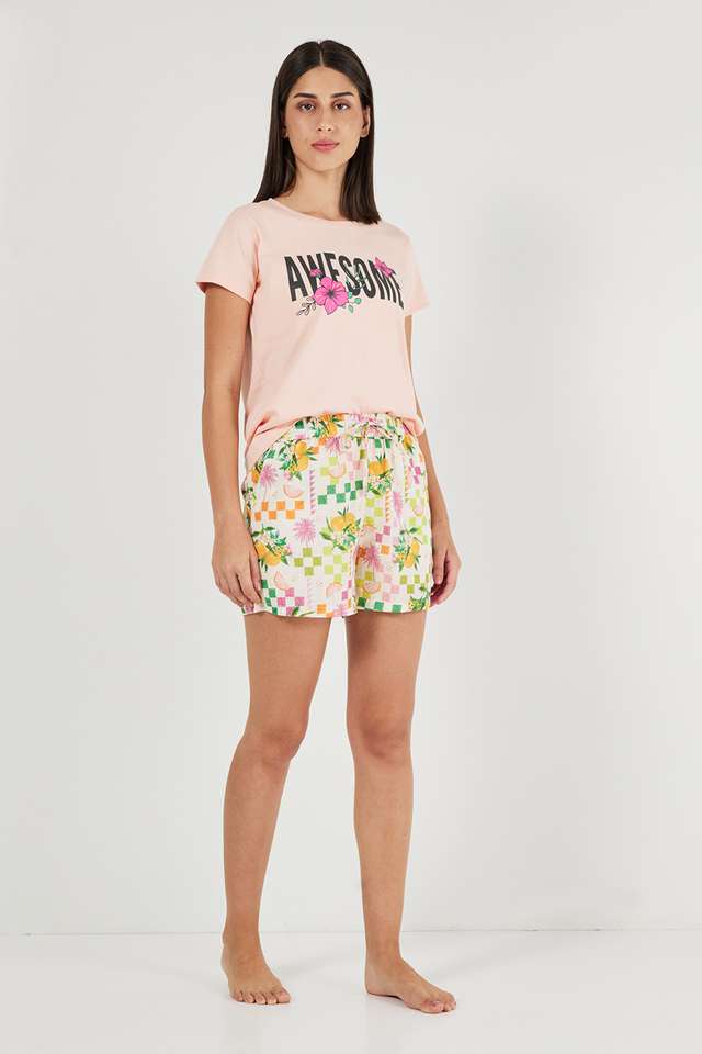 Printed-Round-Neck-Cotton-Women-s-Casual-Wear-Sleep-T-Shirt