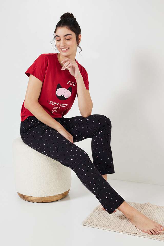 Printed-Cotton-Round-Neck-Women-s-Night-Wear-Top