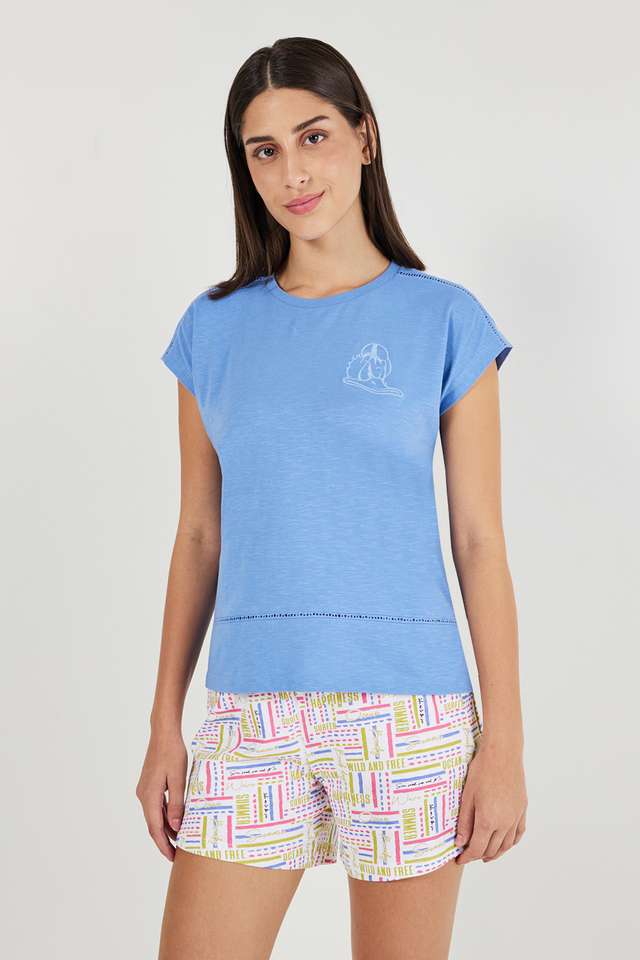 Printed-Round-Neck-Cotton-Women-s-Casual-Wear-Sleep-T-Shirt