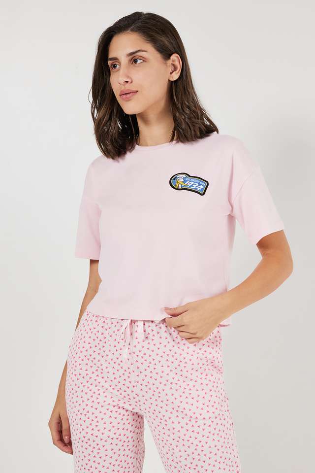 Printed-Round-Neck-Cotton-Women-s-Casual-Wear-Sleep-T-Shirt