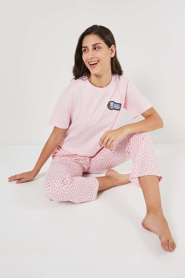 Printed-Round-Neck-Cotton-Women-s-Casual-Wear-Sleep-T-Shirt