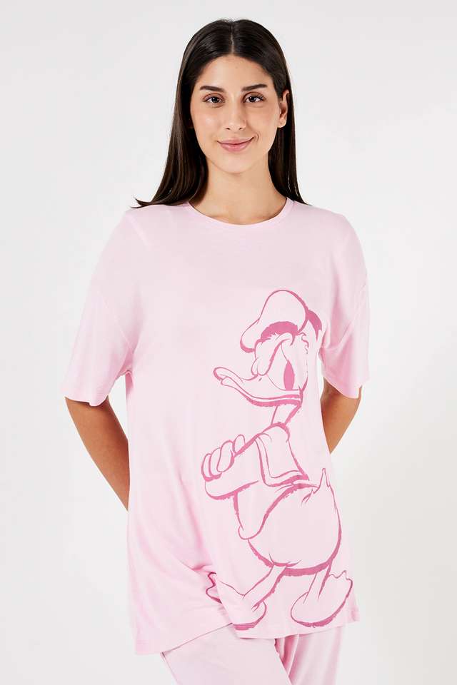 Printed-Round-Neck-Viscose-Women-s-Casual-Wear-Sleep-T-Shirt