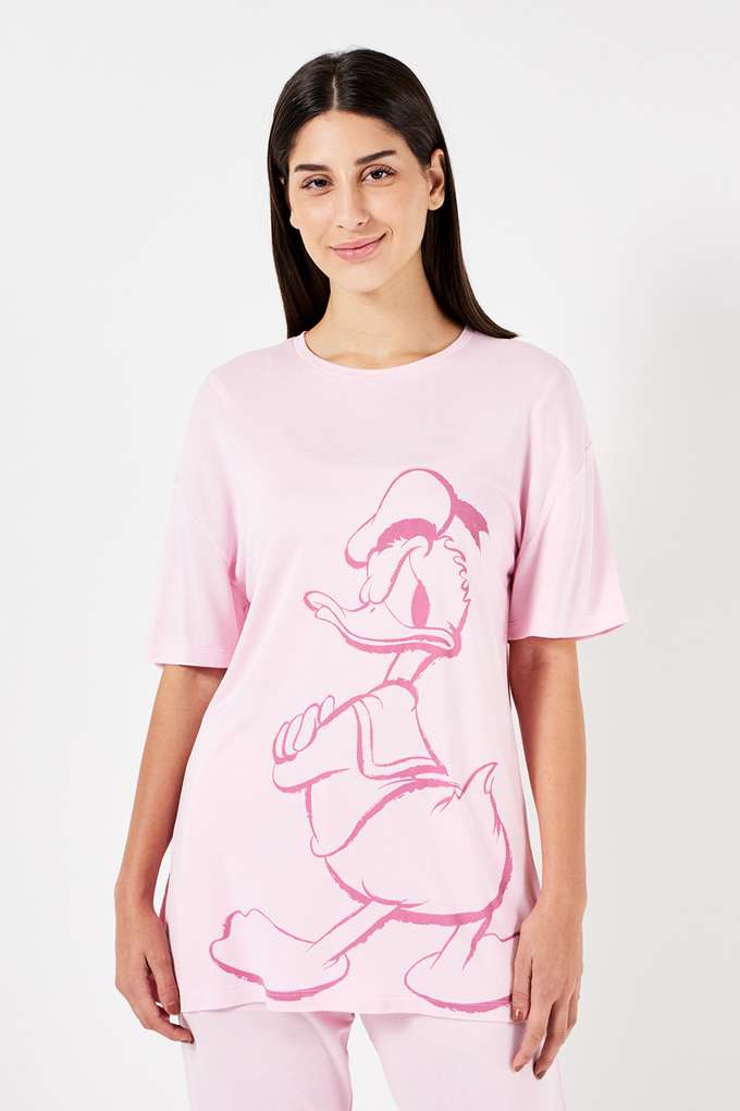Printed-Round-Neck-Viscose-Women-s-Casual-Wear-Sleep-T-Shirt