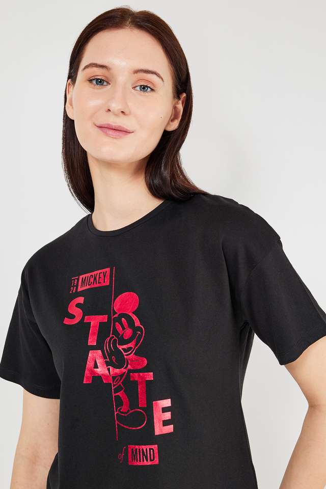 Printed-Round-Neck-Cotton-Women-s-Casual-Wear-Sleep-T-Shirt