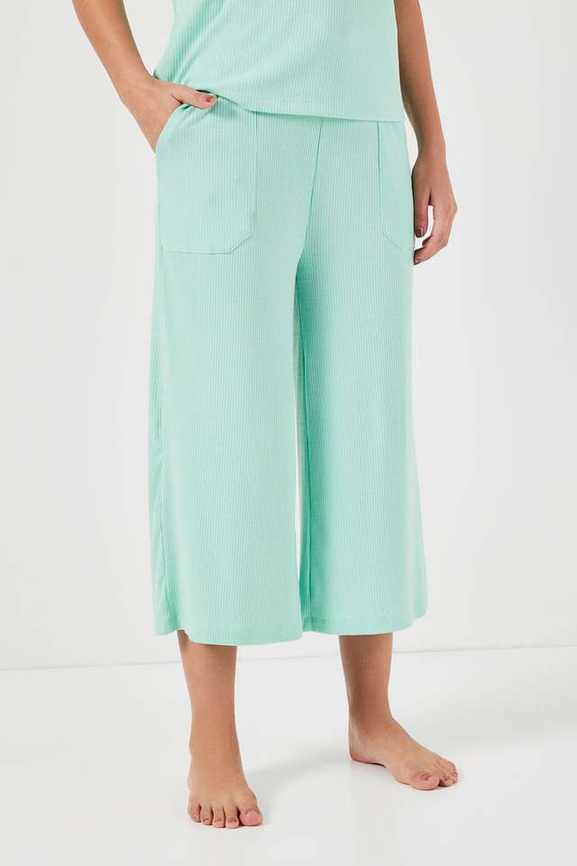 Solid-Polyester-Women-s-Casual-Wear-Lounge-Pants
