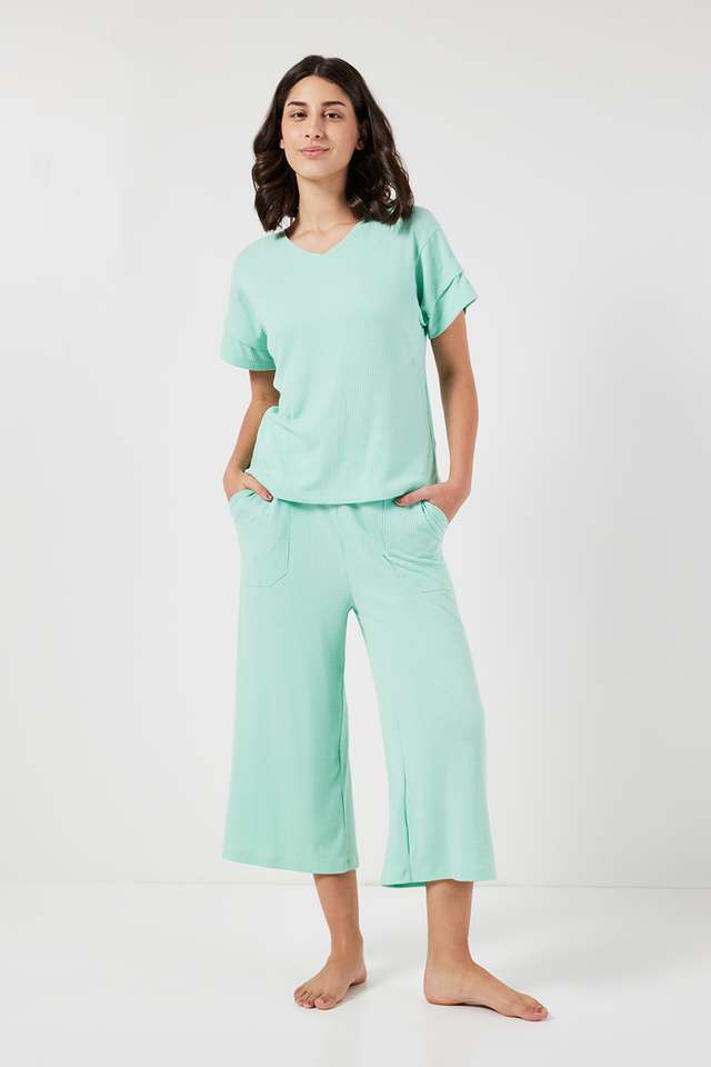 Solid-Polyester-Women-s-Casual-Wear-Lounge-Pants