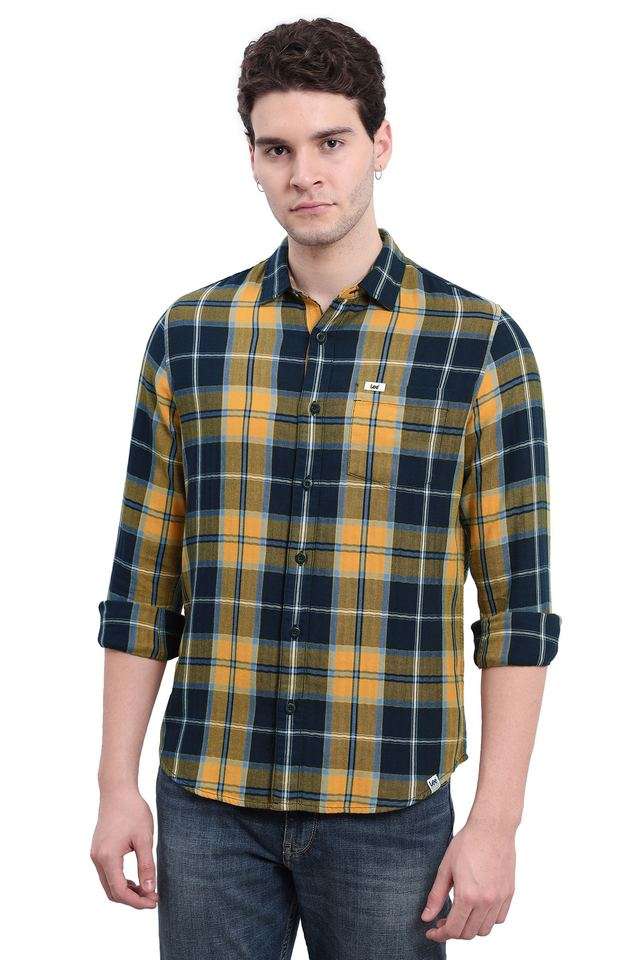 Checks-Cotton-Slim-Fit-Men-s-Casual-Wear-Shirt