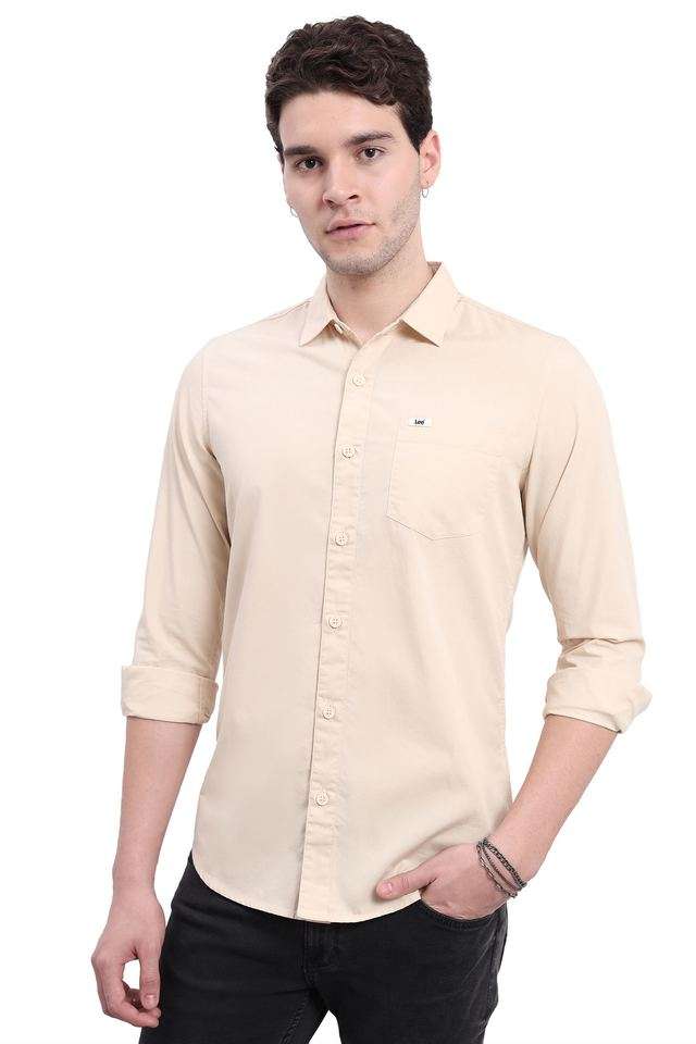 Solid-Cotton-Slim-Fit-Men-s-Casual-Wear-Shirt