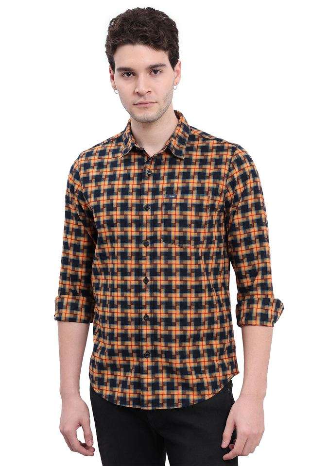 Checks-Cotton-Regular-Fit-Men-s-Casual-Wear-Shirt