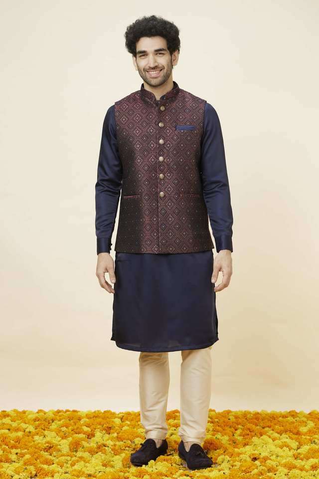 Jaquard-Regular-Fit-Men-s-Casual-Wear-Nehru-Jacket