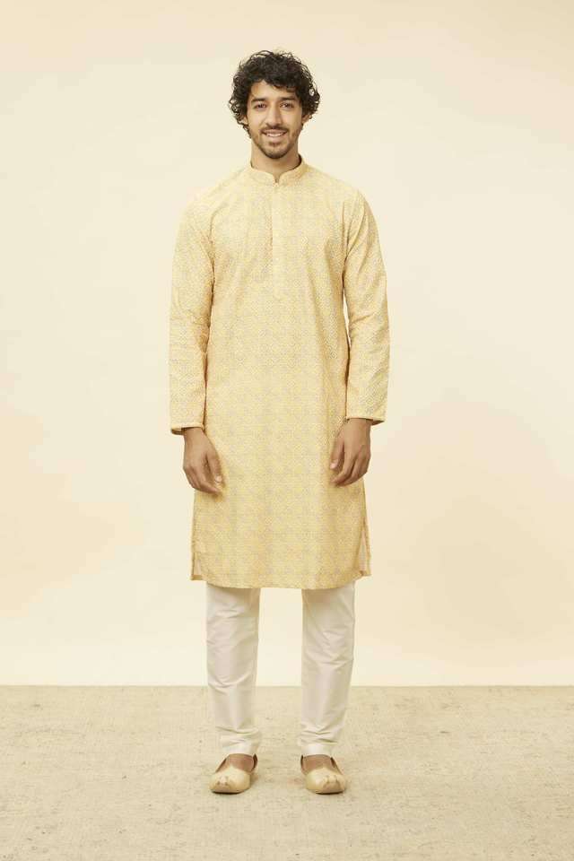 Embroidered-Full-Length-Cotton-Blend-Men-s-Kurta-Set