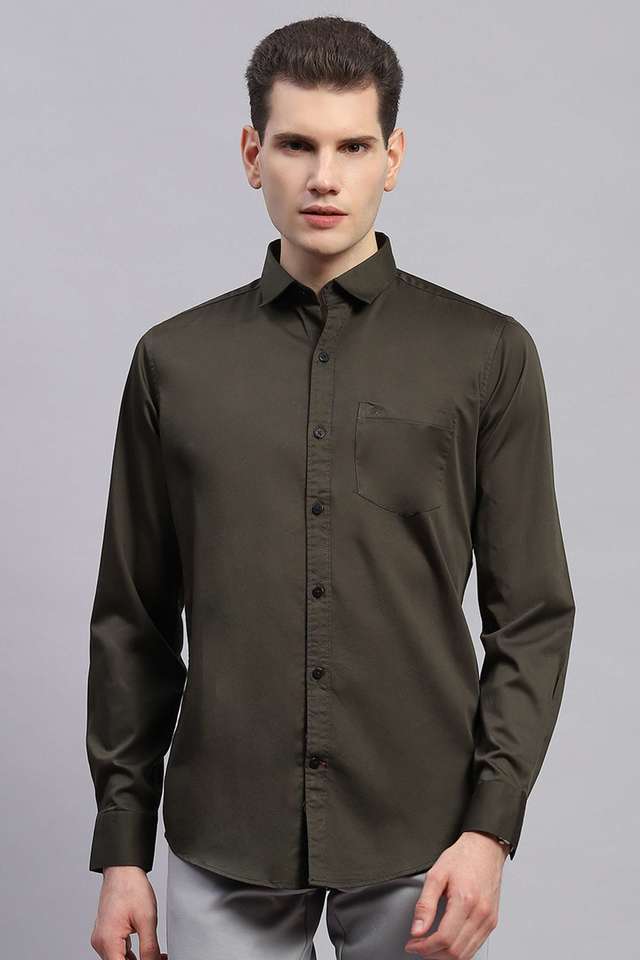 Solid-Cotton-Slim-Fit-Men-s-Casual-Shirt