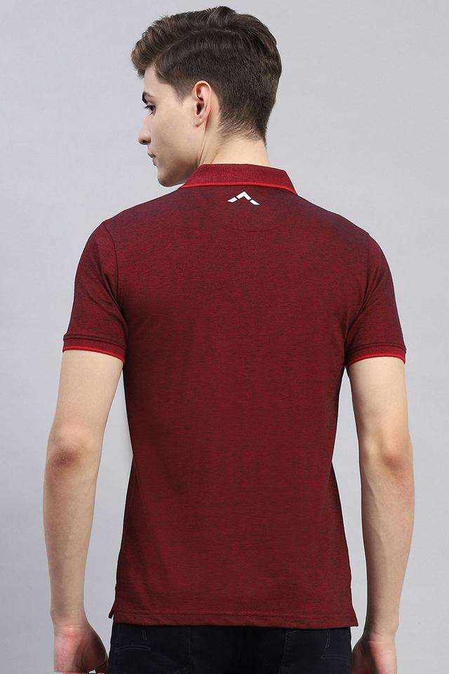 Buy Monte Carlo Purple Solid Cotton Blend Polo Men's T-Shirt