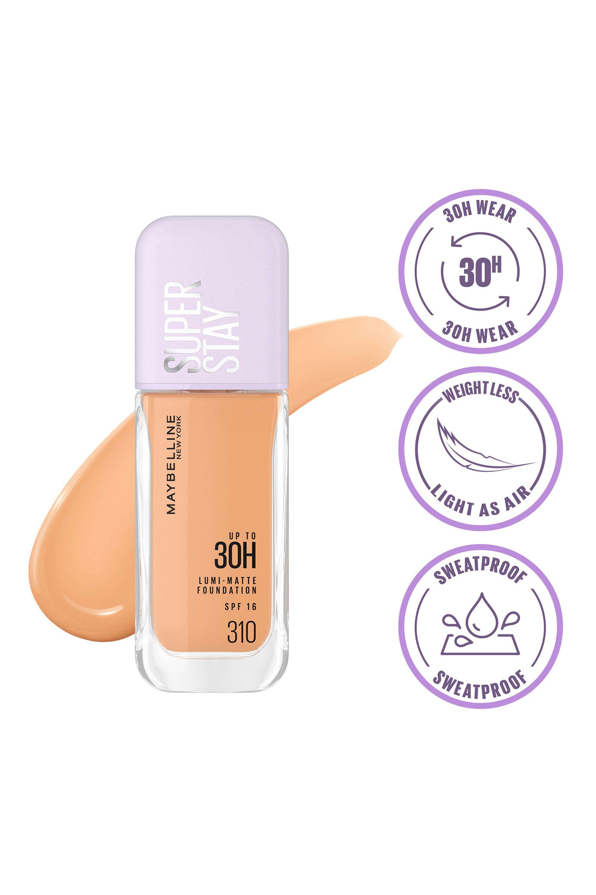 Super-Stay-Lumi-Matte-Sweatproof-Liquid-Foundation -30Hrs-Longwear-Yet-Light-As-Air -Transferproof-with-SPF16---Shade-310 -35-gm