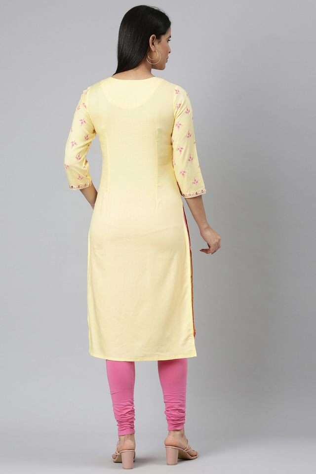 Floral-Rayon-Straight-Fit-Women-s-Kurta