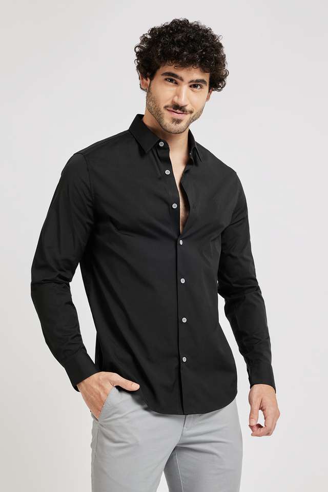 Solid-Cotton-Slim-Fit-Men-s-Casual-Shirt