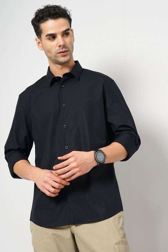 Solid-Cotton-Regular-Fit-Men-s-Casual-Wear-Shirt