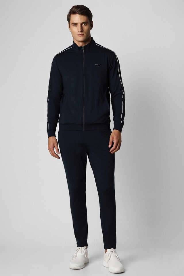 Solid-Polyester-Blend-Regular-Fit-Men-s-Tracksuit