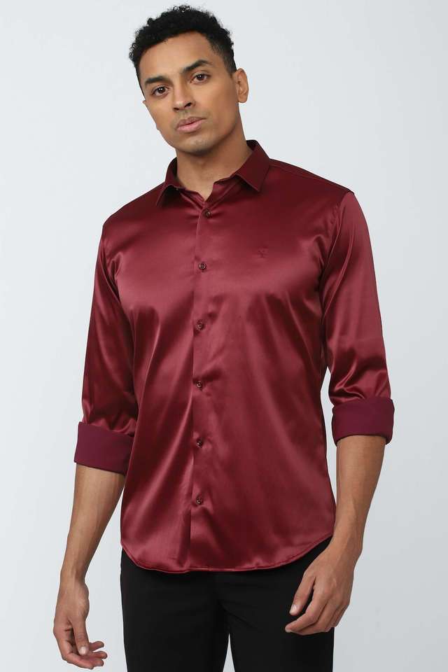 Solid-Blended-Fabric-Slim-Fit-Men-Casual-Wear-Shirt