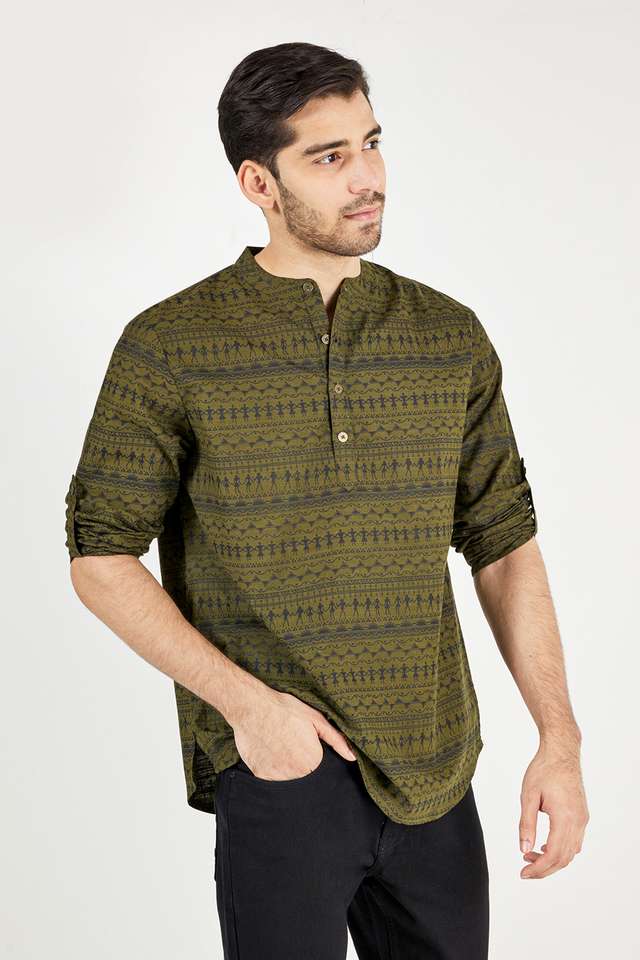 Printed-Blended-Fabric-Regular-Fit-Men-s-Short-Kurta