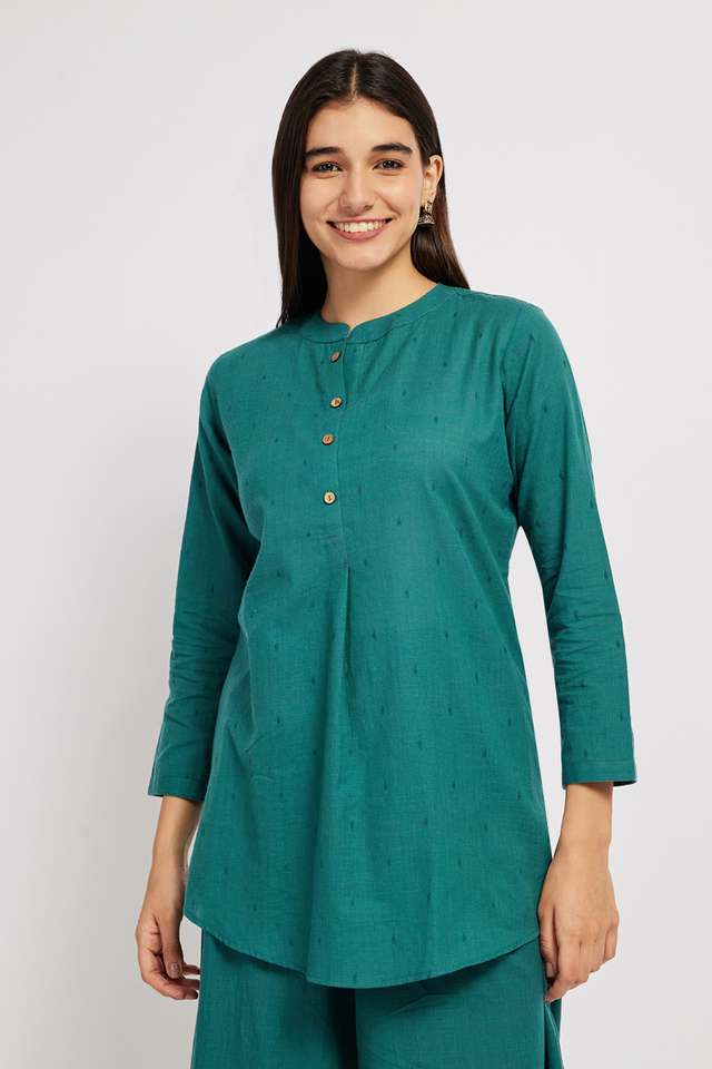 Printed-Cotton-Collared-Women-s-Casual-Wear-Kurta