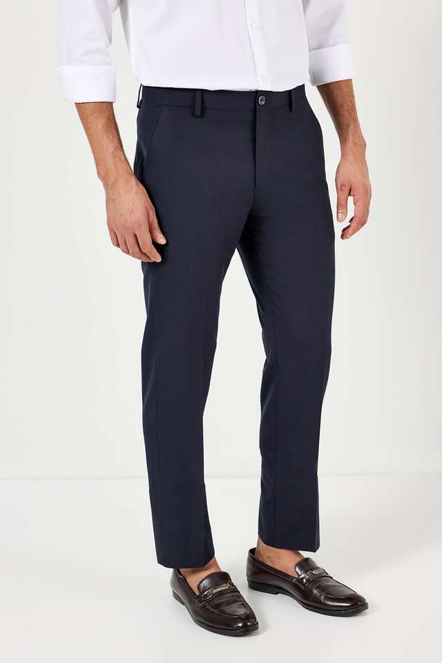 Solid-Polyester-Slim-Fit-Men-s-Formal-Trousers