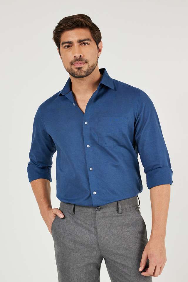 Solid-Blended-Fabric-Regular-Fit-Men-s-Formal-Shirt