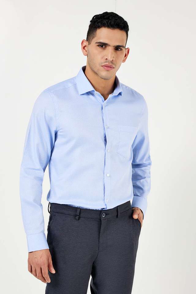 Textured-Cotton-Slim-Fit-Men-s-Formal-Shirt