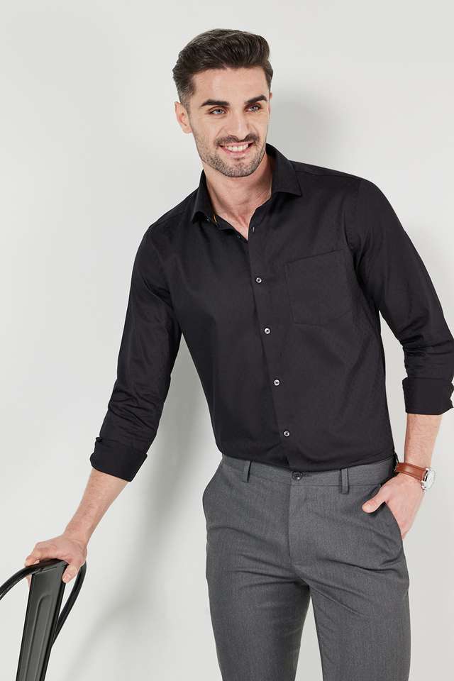 Textured-Cotton-Slim-Fit-Men-s-Formal-Shirt