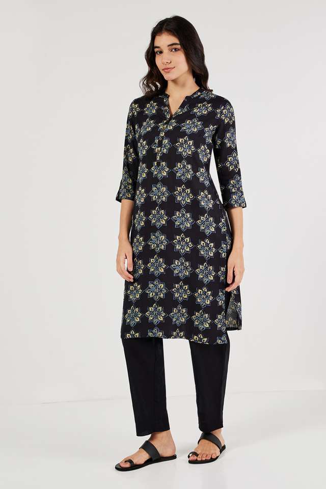 Printed-Rayon-Collared-Women-s-Casual-Wear-Kurta