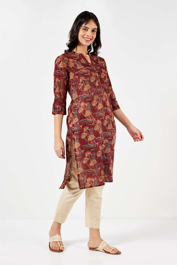 Printed-Cotton-Collared-Women-s-Casual-Wear-Kurta