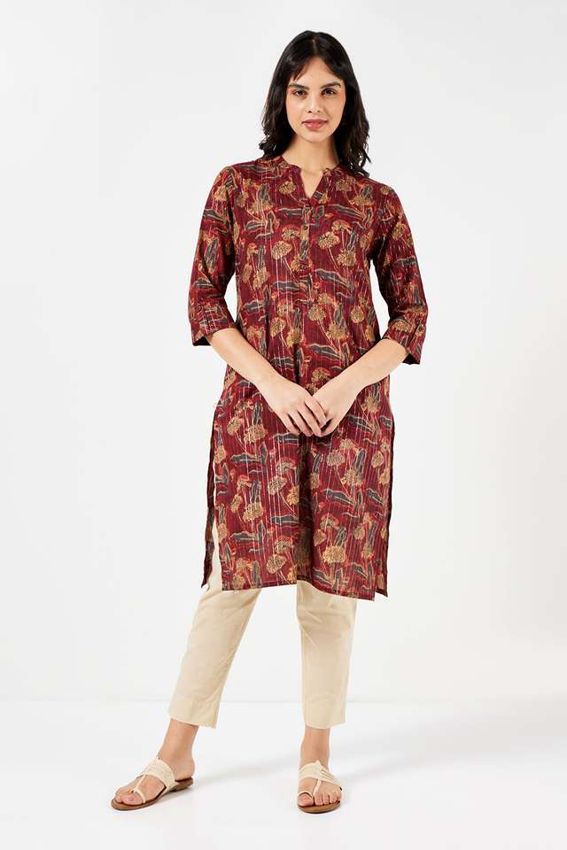 Printed-Cotton-Collared-Women-s-Casual-Wear-Kurta