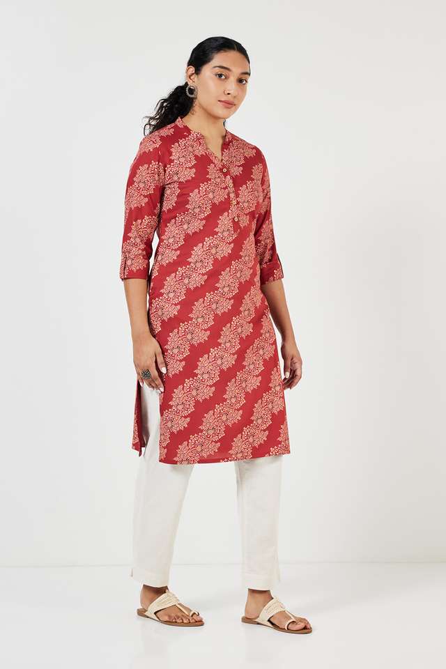 Printed-Rayon-Collared-Women-s-Casual-Wear-Kurta