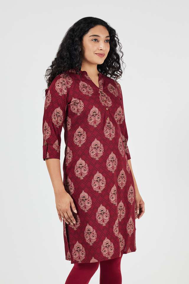 Printed-Rayon-Collared-Women-s-Casual-Wear-Kurta