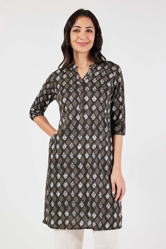 Printed-Cotton-Collared-Women-s-Casual-Wear-Kurta