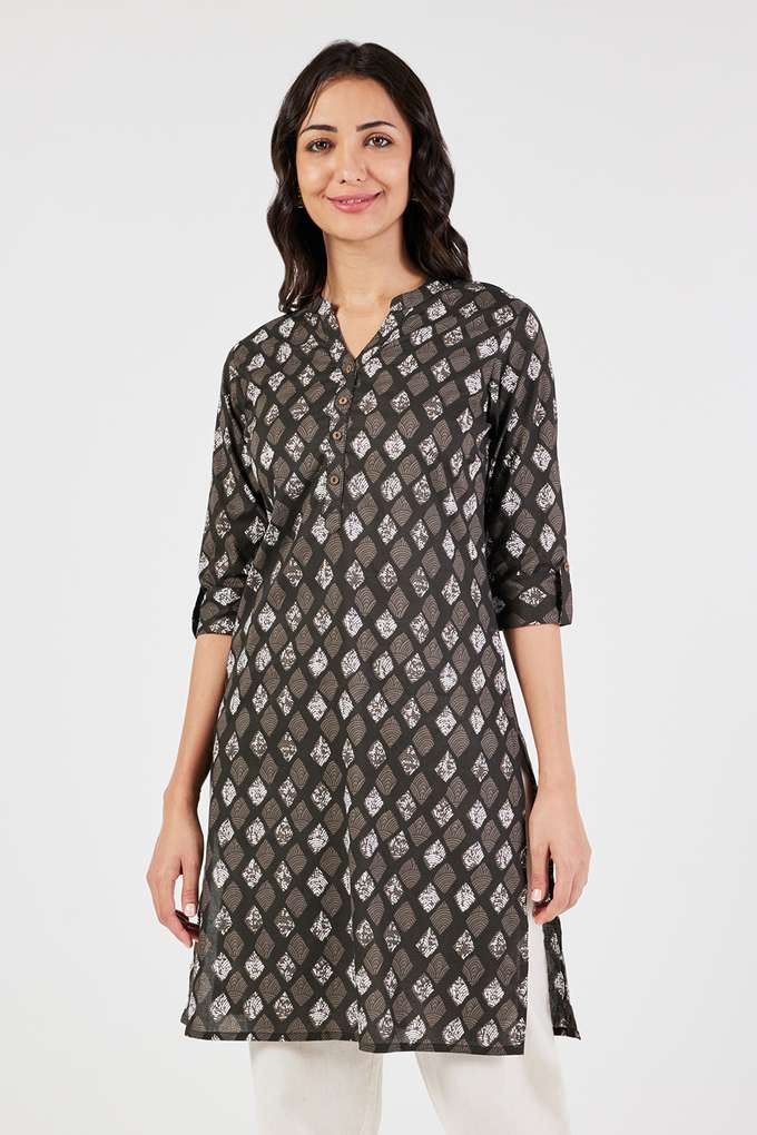 Printed-Cotton-Collared-Women-s-Casual-Wear-Kurta