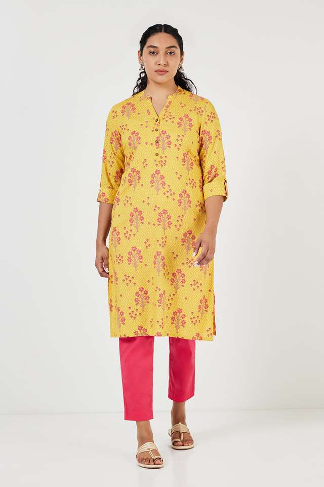 Printed-Rayon-Collared-Women-s-Casual-Wear-Kurta