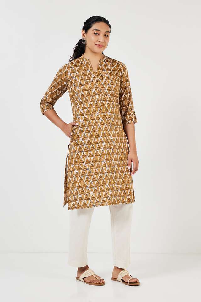 Printed-Cotton-Collared-Women-s-Casual-Wear-Kurta