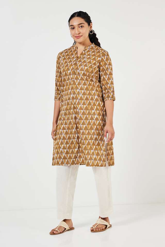 Printed-Cotton-Collared-Women-s-Casual-Wear-Kurta